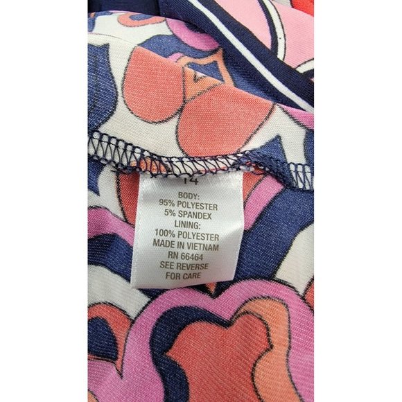 Dressbarn Women's Multicolored Short Sleeve Shift Career Formal Dress Size 14 - Picture 4 of 4